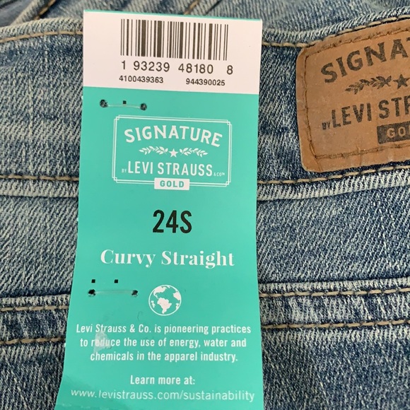 Levi signature 24 curvy straight Jeans stretch NWT - Picture 5 of 5